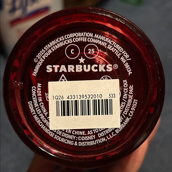 Disney Parks Red Glitter and Peppermint Starbucks Tumbler - Picture 3 of 5